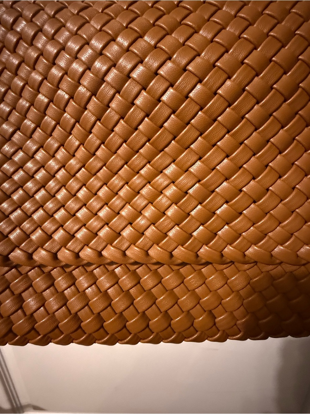 Melie Bianco Natalia Woven Shoulder Bag in Saddle - Picture 8 of 12